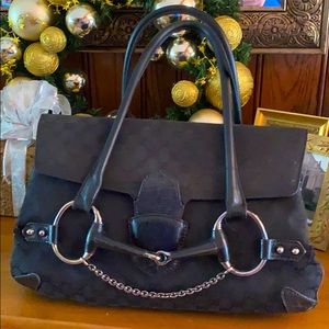 Authentic GUCCI - Large Black Vintage Gucci Handbag